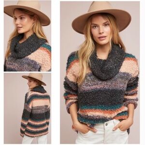 Moth / Anthropology | Murray Striped Turtleneck Jumper Sweater M